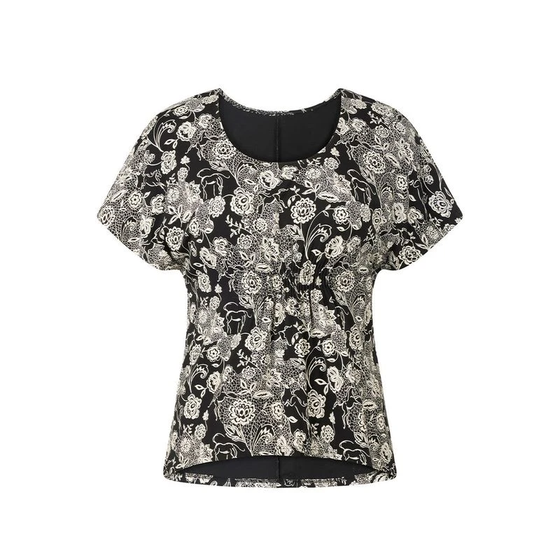 EQL Women's Allure Ecovero Short Sleeve Top - Black Eq Lace 1 EQL Women's Allure Ecovero Short Sleeve Top - Black Eq Lace