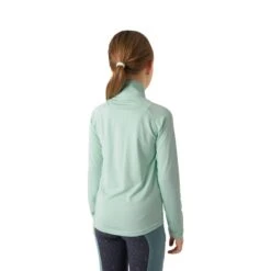 Horze Kids' Lola Long Sleeved Half Zip Tech Shirt - Dusty Aqua -Equestrian Riding Clothing 651002 800 800