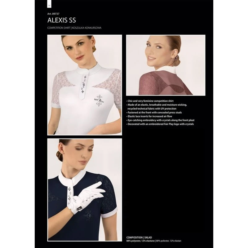 Fair Play Women's Alexis Short Sleeve Competition Shirt - White 4 Fair Play Women's Alexis Short Sleeve Competition Shirt - White - Image 4