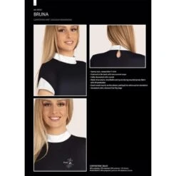 Fair Play Women's Bruna Short Sleeve Competition Shirt - Black -Equestrian Riding Clothing 655141 800 800