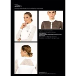 Fair Play Women's Aiko Long Sleeve Competition Shirt - White 5 Fair Play Women's Aiko Long Sleeve Competition Shirt - White -Equestrian Riding Clothing 655680 800 800