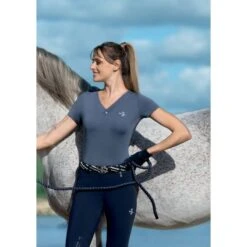 Fair Play Women's Johanna Knee Patch Breeches - Navy -Equestrian Riding Clothing 656249 800 800