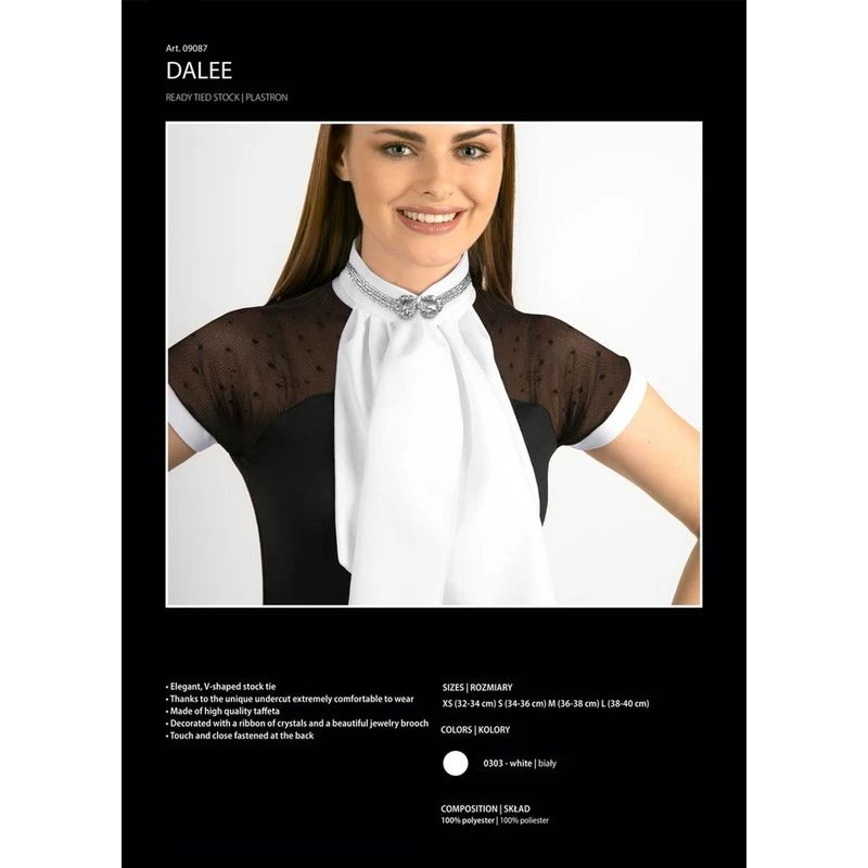 Fair Play Dalee Fleur Ready Tied Stock Tie - White 2 Fair Play Dalee Fleur Ready Tied Stock Tie - White - Image 2