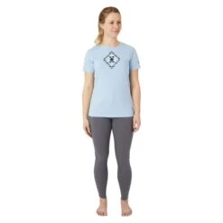 Horze Women's Zion Cotton Stretch T Shirt - Cashmere Blue -Equestrian Riding Clothing 660137 800 800