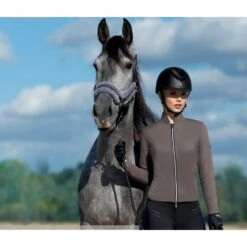 Fair Play Women's Arianna Sweatshirt - Taupe Grey -Equestrian Riding Clothing 665301 800 800