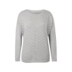 EQL Women's Chevron Pointelle Sweater - Heather Grey -Equestrian Riding Clothing 669734 800 800