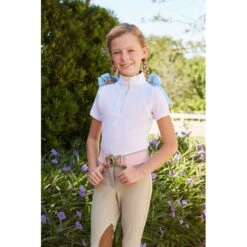 RJ Classics Kids' Sadie Jr 37.5 Short Sleeve Show Shirt - White/Anchors -Equestrian Riding Clothing 675432 800 800