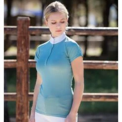 Horseware Women's Sara Jersey Short Sleeve Competition Shirt - Tourmaline -Equestrian Riding Clothing 680575 800 800