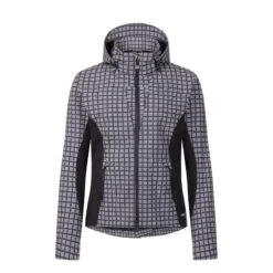 Kerrits Women's Rein Check Waterproof Shell - Black Houndstooth Plaid