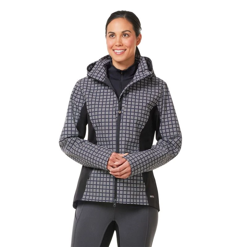 Kerrits Women's Rein Check Waterproof Shell - Black Houndstooth Plaid 2 Kerrits Women's Rein Check Waterproof Shell - Black Houndstooth Plaid - Image 2