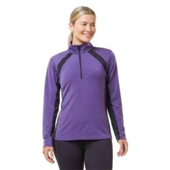 Kerrits Women's Rail Side Quarter Zip Tech Top - Huckleberry 7 Kerrits Women's Rail Side Quarter Zip Tech Top - Huckleberry -Equestrian Riding Clothing 682079 800 800