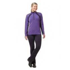 Kerrits Women's Rail Side Quarter Zip Tech Top - Huckleberry 9 Kerrits Women's Rail Side Quarter Zip Tech Top - Huckleberry -Equestrian Riding Clothing 682081 800 800