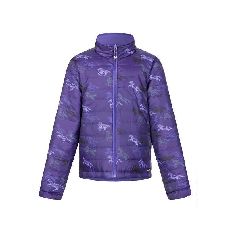 Kerrits Kids' Pony Tracks Reversible Quilted Jacket - Huckleberry Run Free/Iris 1 Kerrits Kids' Pony Tracks Reversible Quilted Jacket - Huckleberry Run Free/Iris