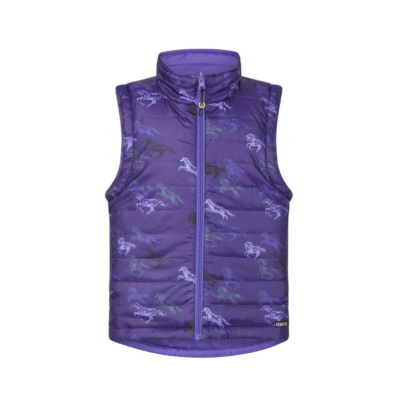 Kerrits Kids' Pony Tracks Reversible Quilted Vest - Huckleberry Run Free/Iris 2 Kerrits Kids' Pony Tracks Reversible Quilted Vest - Huckleberry Run Free/Iris - Image 2