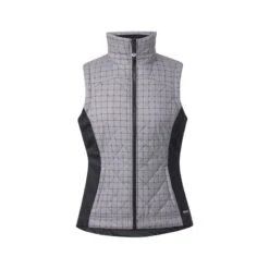 Kerrits Women's Full Motion Quilted Vest - Peppercorn Herringbone Plaid