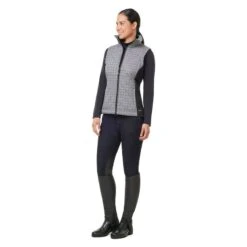 Kerrits Women's Full Motion Quilted Vest - Peppercorn Herringbone Plaid -Equestrian Riding Clothing 683392 800 800