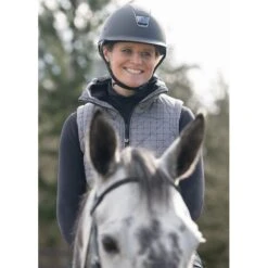 Kerrits Women's Full Motion Quilted Vest - Peppercorn Herringbone Plaid -Equestrian Riding Clothing 683393 800 800