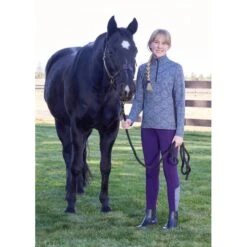 Kerrits Kids' Thermo Tech Printed Tights - Huckleberry/Iris Starlight -Equestrian Riding Clothing 683560 800 800