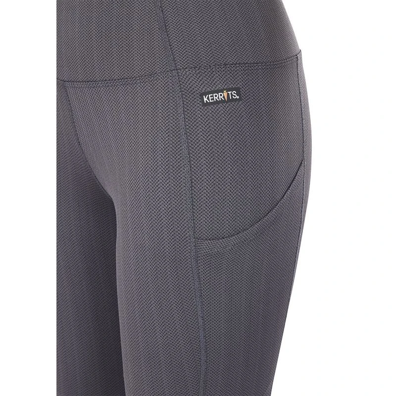 Kerrits Women's Fleece Lite II Knee Patch Tights - Peppercorn Herringbone 4 Kerrits Women's Fleece Lite II Knee Patch Tights - Peppercorn Herringbone - Image 4