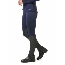 Kerrits Women's Fleece Lite II Knee Patch Tights - Ink Herringbone -Equestrian Riding Clothing 688664 800 800