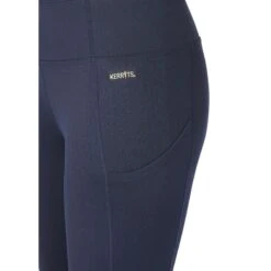 Kerrits Women's Fleece Lite II Knee Patch Tights - Ink Herringbone -Equestrian Riding Clothing 688665 800 800