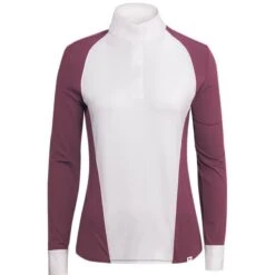 RJ Classics Women's Lexi Long Sleeve Show Shirt - White/Amaranth
