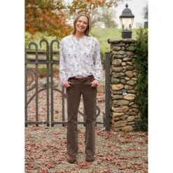 EQL Women's Soft Stretch Corduroy Bootcut Pants - Bark -Equestrian Riding Clothing 693470 800 800