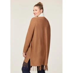 EQL Women's Bits & Fringe Cardigan - Caramel/Java -Equestrian Riding Clothing 694483 800 800
