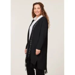 EQL Women's Bits & Fringe Cardigan - Black/Sterling -Equestrian Riding Clothing 694500 800 800