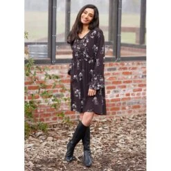 EQL Women's Gwenyth Ecovero Tunic Dress - Java Hunt Field Floral -Equestrian Riding Clothing 694578 800 800
