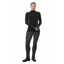 Kerrits Women's Stable Temp Merino Wool Quarter Zip Top - Black -Equestrian Riding Clothing 694961 800 800