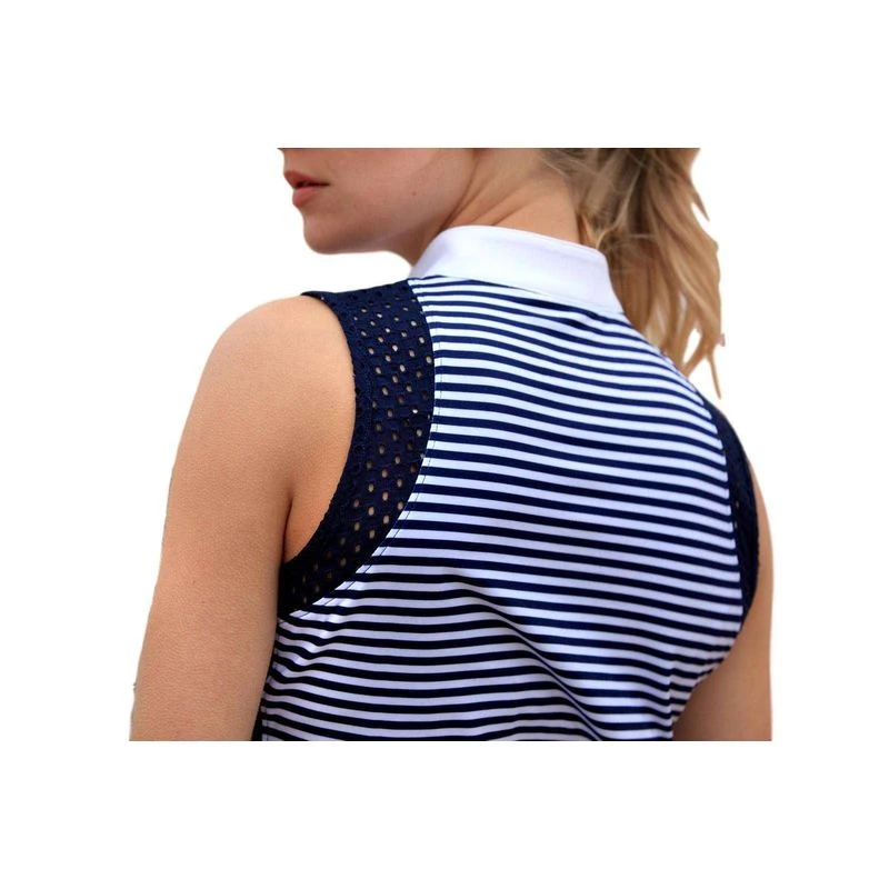 Horseware Women's Lola Sleeveless Polo - Navy/White 2 Horseware Women's Lola Sleeveless Polo - Navy/White - Image 2