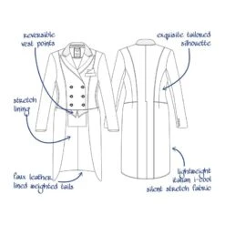 Tredstep Women's Dressage Tail Coat - Navy -Equestrian Riding Clothing 706121 800 800