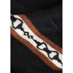 EQL Women's Snaffle Stripe Sweater - Black/Caramel -Equestrian Riding Clothing 711398 800 800