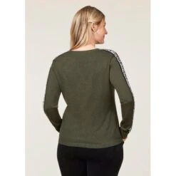 EQL Women's Snaffle Stripe Sweater - Hunter/Navy -Equestrian Riding Clothing 711437 800 800