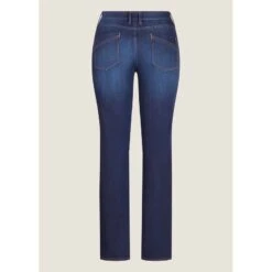 EQL Women's In Motion Button Fly Straight Leg Jeans - Midnight Wash -Equestrian Riding Clothing 711513 800 800